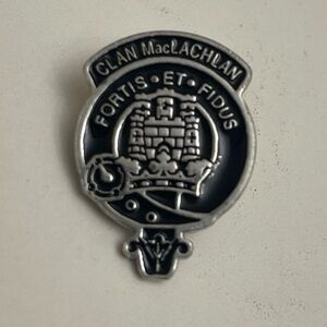 Vintage Maclachlan Clan Crest Pin FORTIS•ET • FIDUS Scotland Metal/enamel